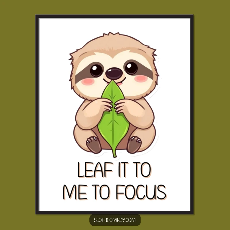 Free Printable Wall Art: Focused Sloth Contemplation, Humorous Downloadable Decor Gift