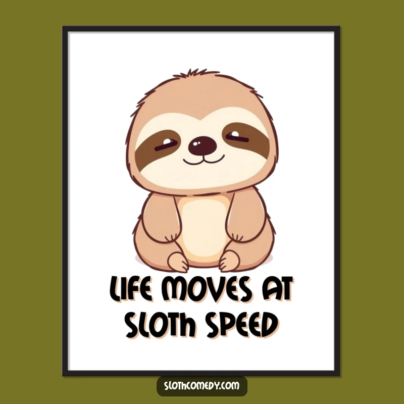 Free Printable Wall Art: Funny Sloth Sigh - Downloadable & Quirky Decor