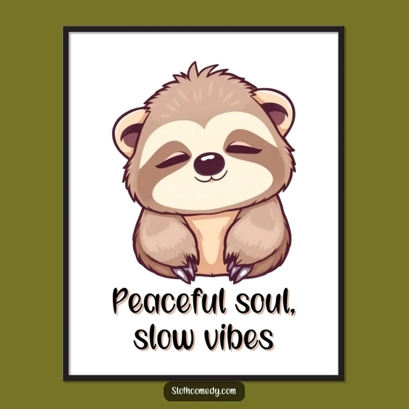 Free Printable Wall Art: Peaceful Sloth - Calm Downloadable Decor