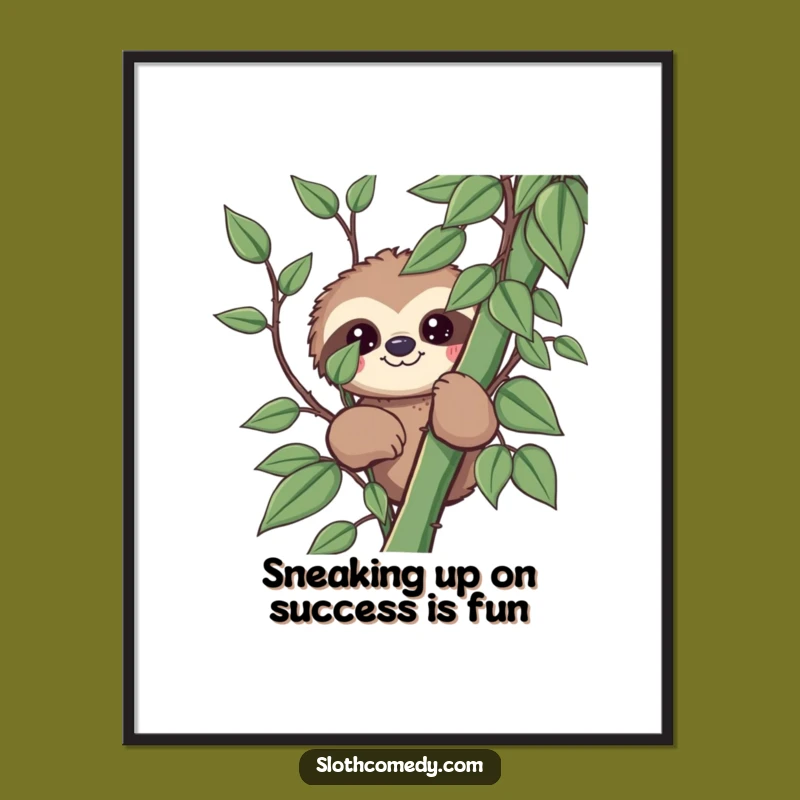 Free Printable Wall Art: Peek-a-Boo Sloth - Downloadable & Whimsical Decor
