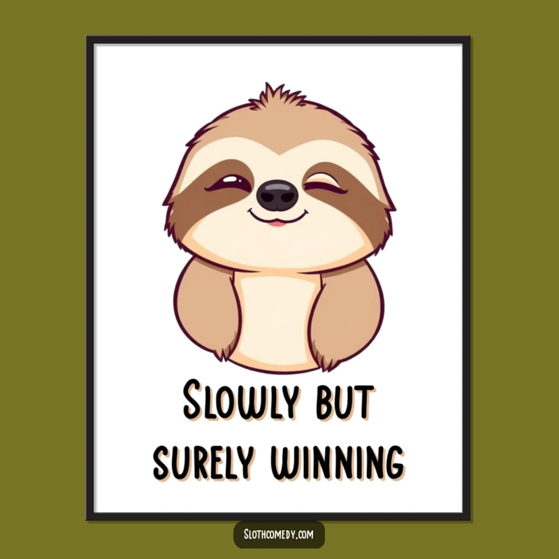 Free Printable Wink Sloth Wall Art - Funny Downloadable Decor for a Quirky Home