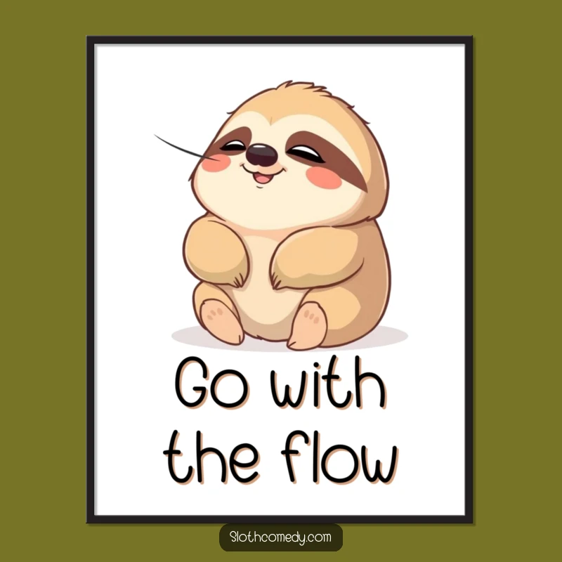 Funny Free Printable Wall Art: Relaxed Sloth Breeze for Cozy Home Decor