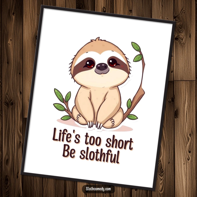 Funny Free Printable Wall Art: A curious sloth tilts its head, observing the world with a thoughtful, comical expression.