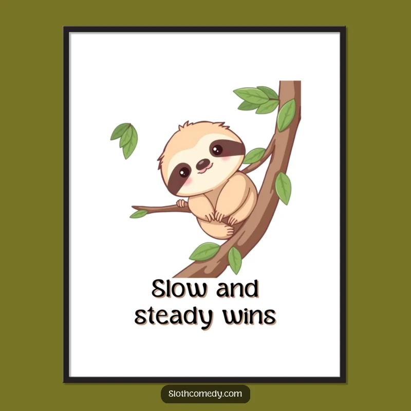 Funny Free Printable Wall Art: Sloth's Slow & Steady Journey for Quirky Decor