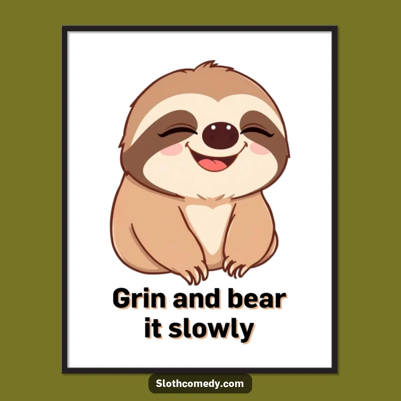Free Printable Wall Art: Joyful Sloth Grin Downloadable Decor for Happy Spaces