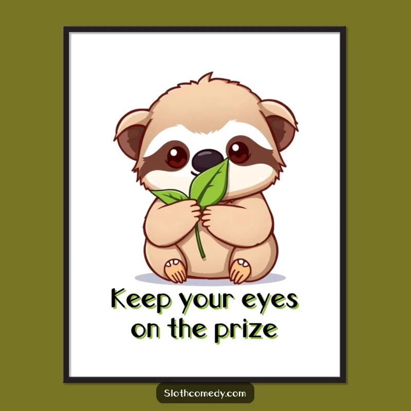 Free Printable Wall Art: Intense Focus Sloth Funny Downloadable Art Decor