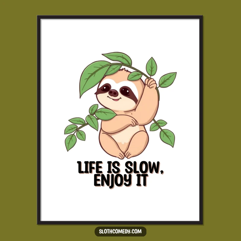 Funny Free Printable Sloth Art: Slow Wave Downloadable