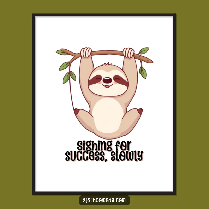 Free Printable Contented Sloth Wall Art - Humorous Downloadable Decor for a Chill Space