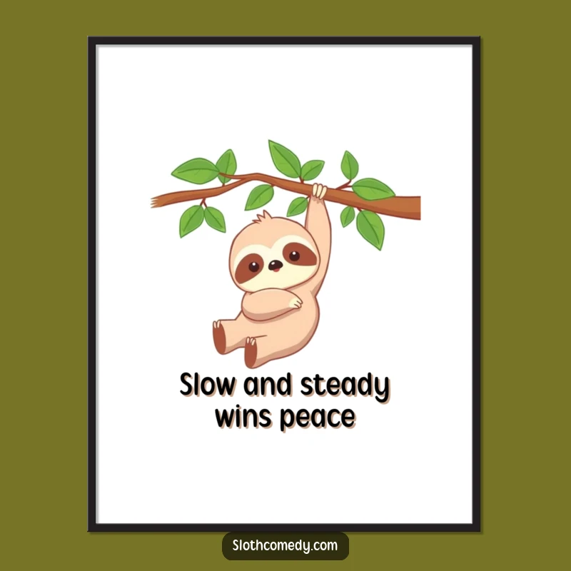 Funny Free Printable Wall Art: Peaceful Sloth! Relaxing Downloadable Art for Calm Spaces