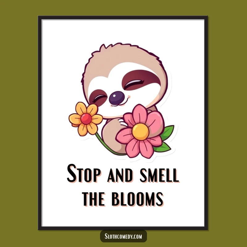 Funny Free Printable Wall Art: Sleepy Sloth Wink for Whimsical Decor