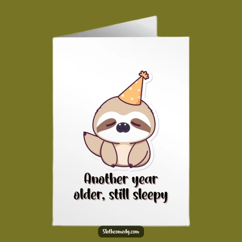 Free Printable Birthday Card: Sleepy Kawaii Sloth Party, Hilarious DIY Downloadable Gift