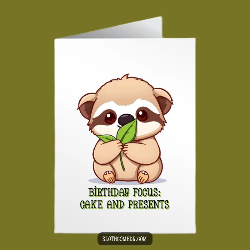 Free Printable Birthday Card: Focused Sloth Birthday Funny Downloadable Gift