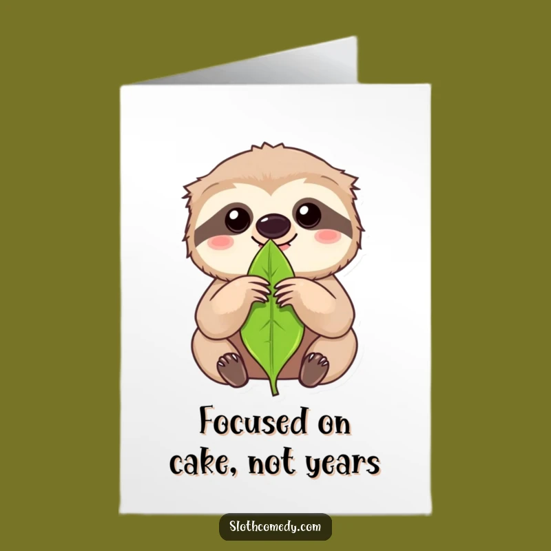 Free Printable Birthday Card: Focused Sloth Munching, Hilarious DIY Downloadable Gift