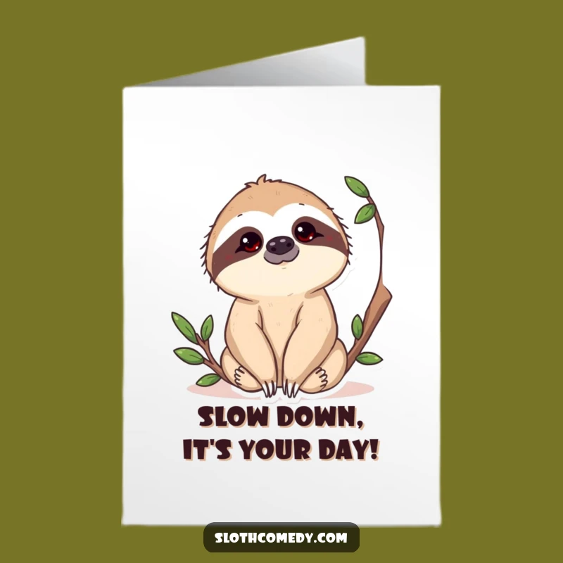 Free Printable Birthday Card: Funny Sloth's Curious Wish for a Hilarious Celebration