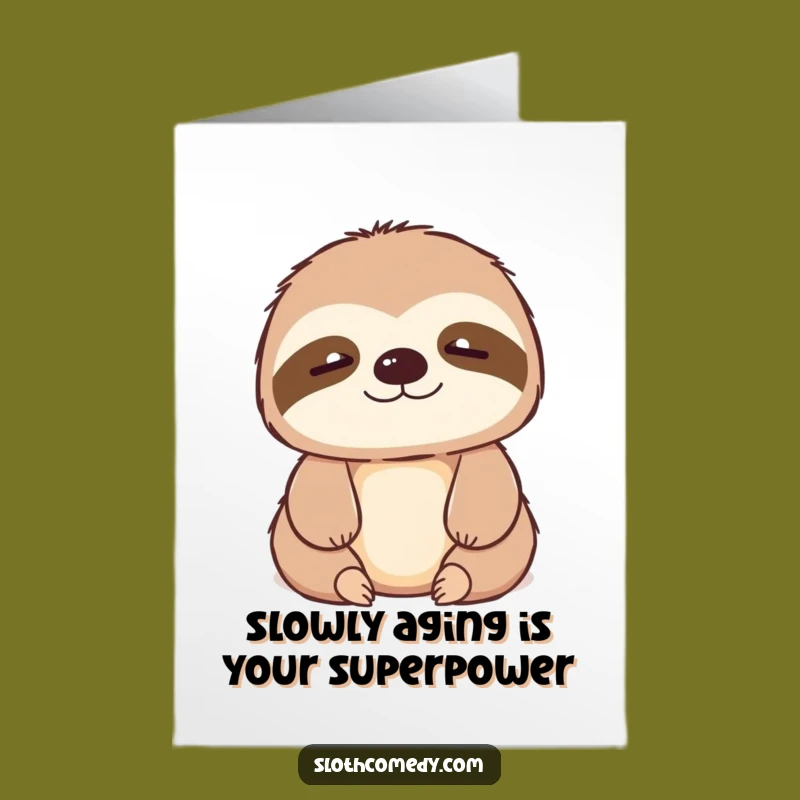 Free Printable Birthday Card: Funny Sloth Sighing - Downloadable & DIY Gift