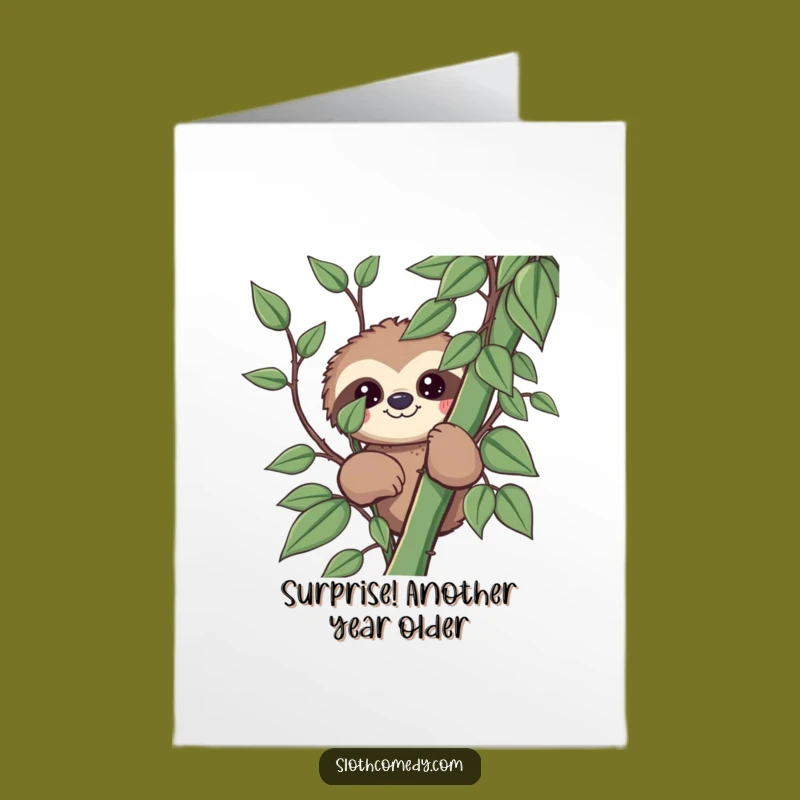 Free Printable Birthday Card: Peek-a-Boo Sloth - Downloadable & Funny Gift