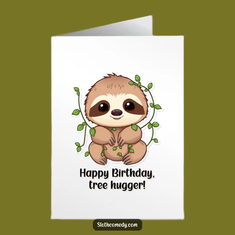 Free Printable Birthday Card: Vine Sloth - Funny Downloadable Gift