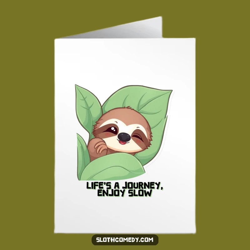 Free Printable Sloth Peek-a-Boo Birthday Card: Funny Slow Blink Downloadable Gift