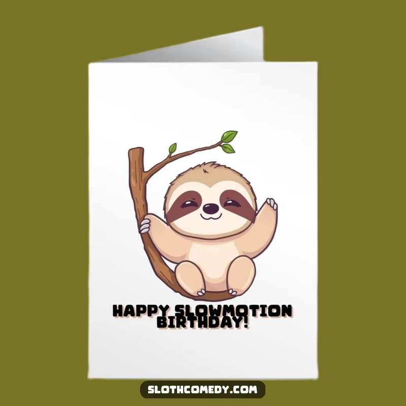 Free Printable Birthday Card: Slow Smile Sloth, Relaxed Kawaii Fun, Downloadable Gift!