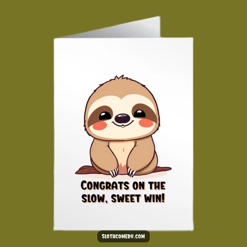 Free Printable Congrats Card: Happy Sloth Descent, Cheerful Downloadable Gift