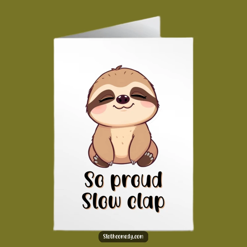 Free Printable Congrats Card: Content Sloth - Humorous Downloadable Gift