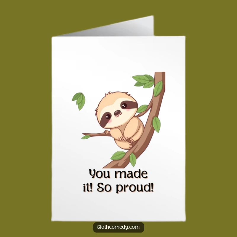 Free Printable Congrats Card: Funny Sloth Achiever for Celebrating Milestones