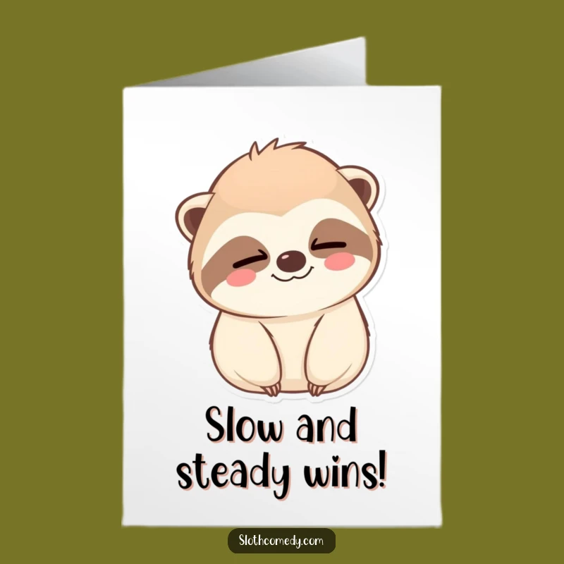 Free Printable Sloth Congratulations Card Funny Downloadable Gift 'Slow Wink' Cheer