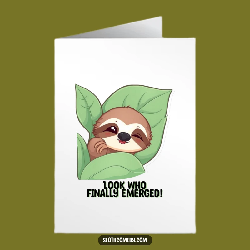 Free Printable Sloth Congrats Card: Funny Slow Blink Downloadable Gift
