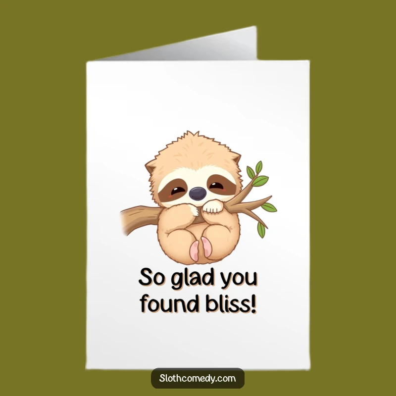 Free Printable Sloth Congrats Card Funny Downloadable Gift 'Contented Hug' Cheer