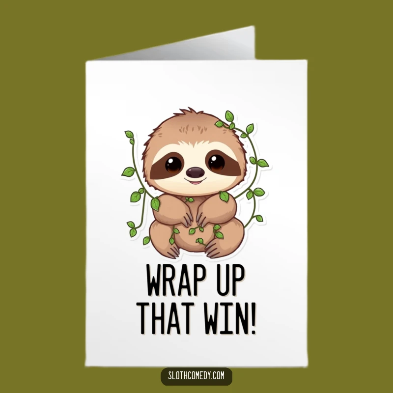 Free Printable Congrats Card: Vine Sloth - Humorous Downloadable Gift