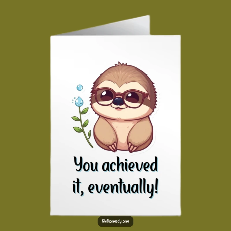 Free Printable Sloth Congrats Card: Funny Spectacles Downloadable Gift