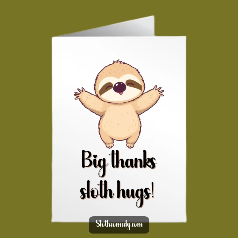 Free Printable Thank You Card: Hugging Sloth, Grateful Downloadable Gift