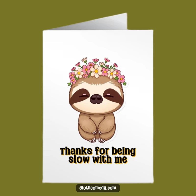 Free Printable Sloth Thank You Card: Crowned & Grateful, Humorous DIY Download