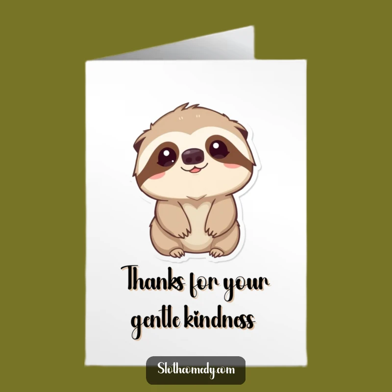 Free Printable Sloth Thank You Card Funny Downloadable Gift 'Curious Look' Thanks