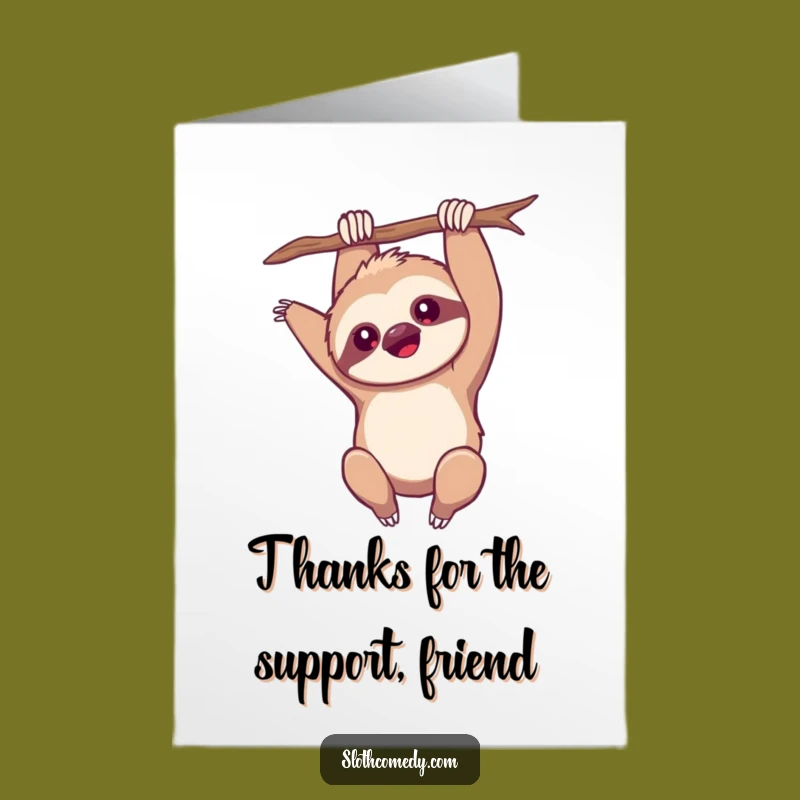 Free Printable Sloth Thank You Card Funny Downloadable Gift 'Upside Down' Thanks