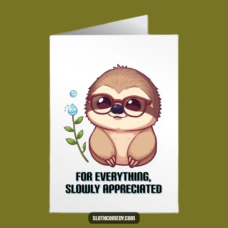 Free Printable Sloth Thank You Card: Funny Specs Downloadable Gift