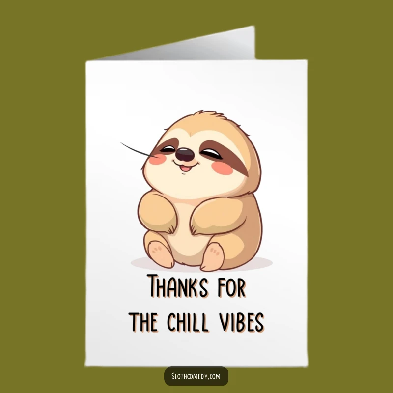 Free Printable Thank You Card: Funny Sloth's Relaxed Gratitude, Gentle Thanks!