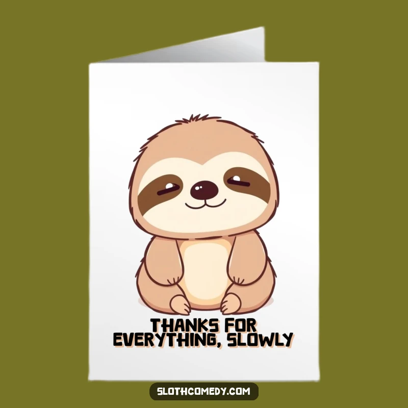Free Printable Thank You Card: Funny Sloth Sighing - Downloadable & DIY