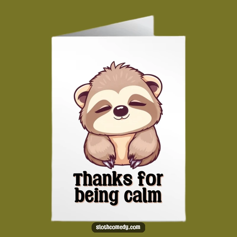Free Printable Thank You Card: Peaceful Sloth - Gentle Appreciation Download