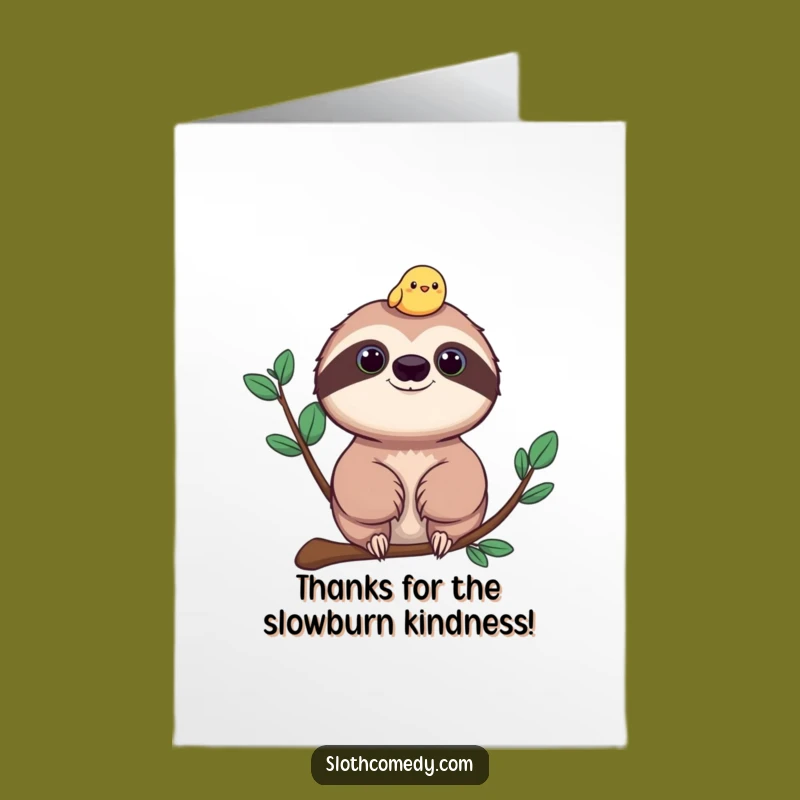 Free Printable Thank You Card: Sloth & Bird Harmony - Funny Downloadable Gratitude
