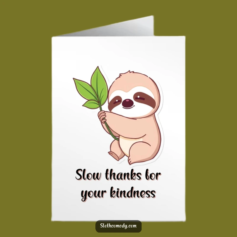 Free Printable Thank You Card: Sloth Reaching Leaf! Slow & Steady Downloadable Greeting
