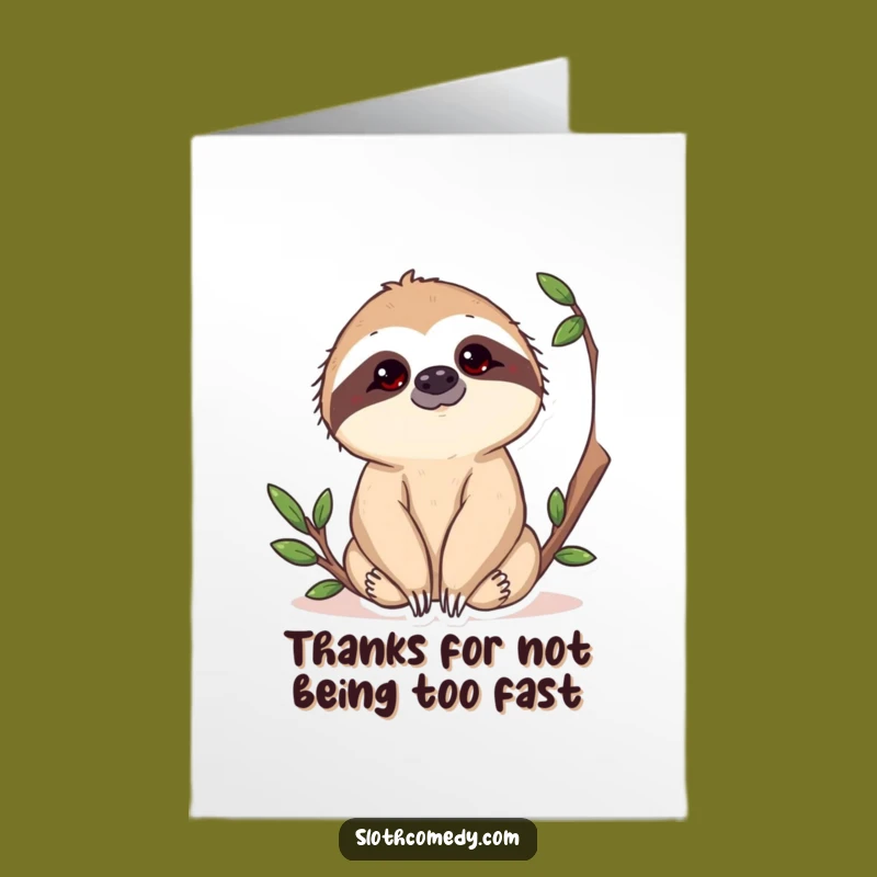 Free Printable Thank You Card: Sloth's Curious Gratitude for a Truly Special Gesture