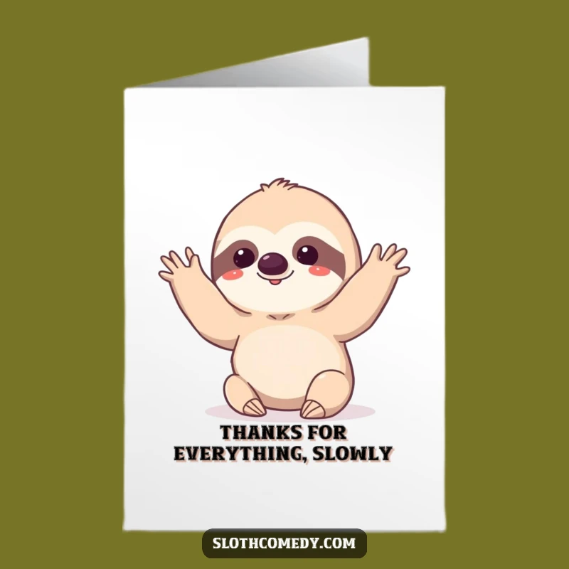 Free Printable Thank You Card: Sloth's Leisurely Thanks, Hilarious DIY Downloadable Gift