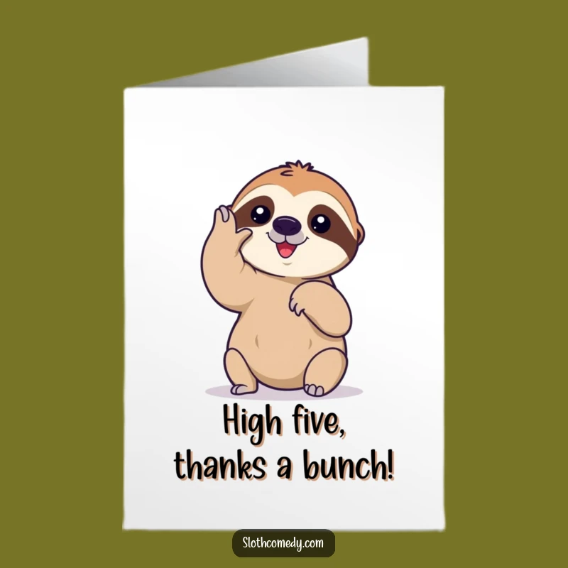 Free Printable Thank You Card: Slow Sloth High-Five - Funny Downloadable