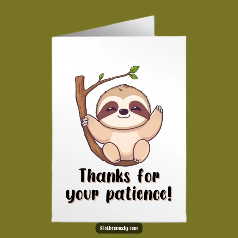 Free Printable Thank You Card: Slow Smile Sloth, Relaxed Kawaii, Heartfelt Downloadable Gift!