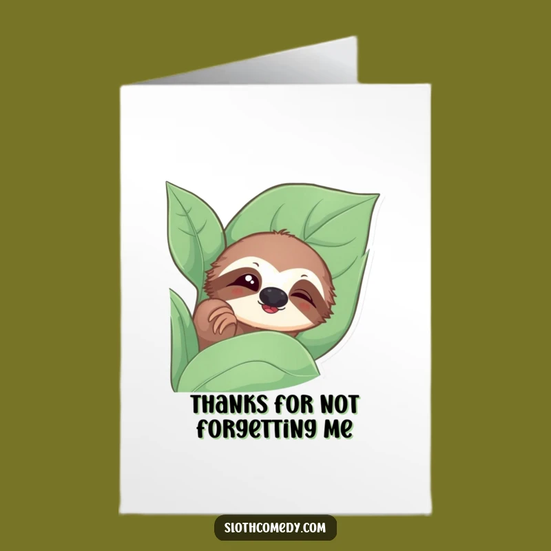 Free Printable Sloth Thank You Card: Funny Slow Blink Downloadable Gift