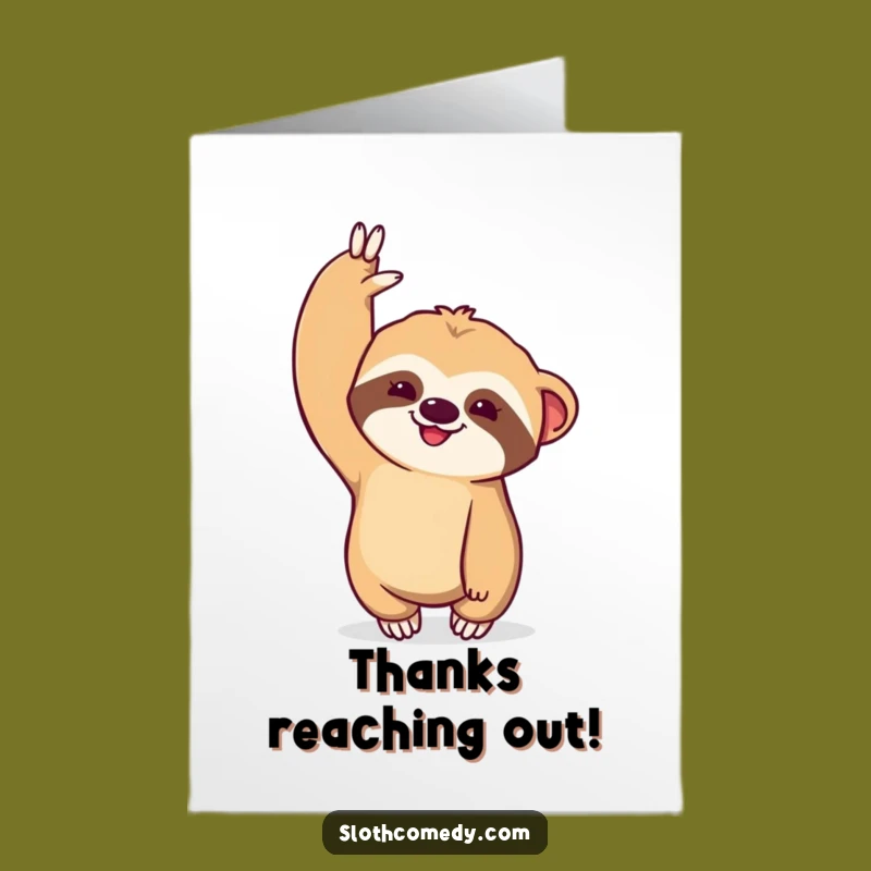 Free Printable Thank You Card: Dramatic Sloth Stretch, Funny Kawaii, Heartfelt Downloadable Gift!