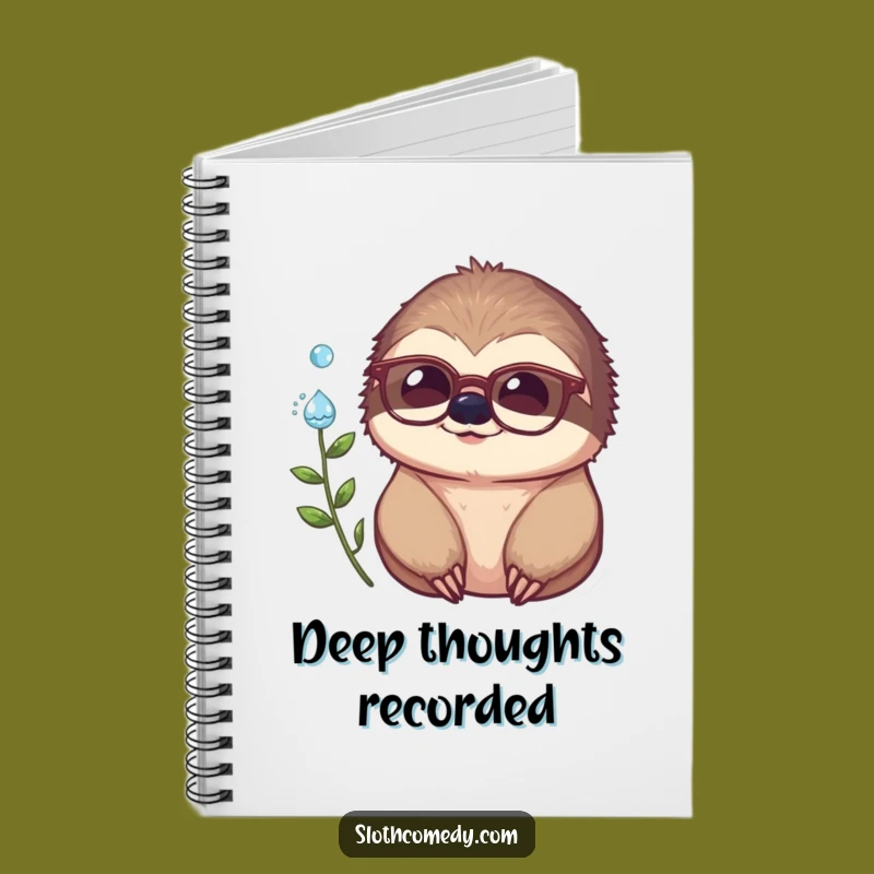 Funny Sloth Notebook: Spectacled Thinker's Dewdrop Journal, a Clever Funny Gift