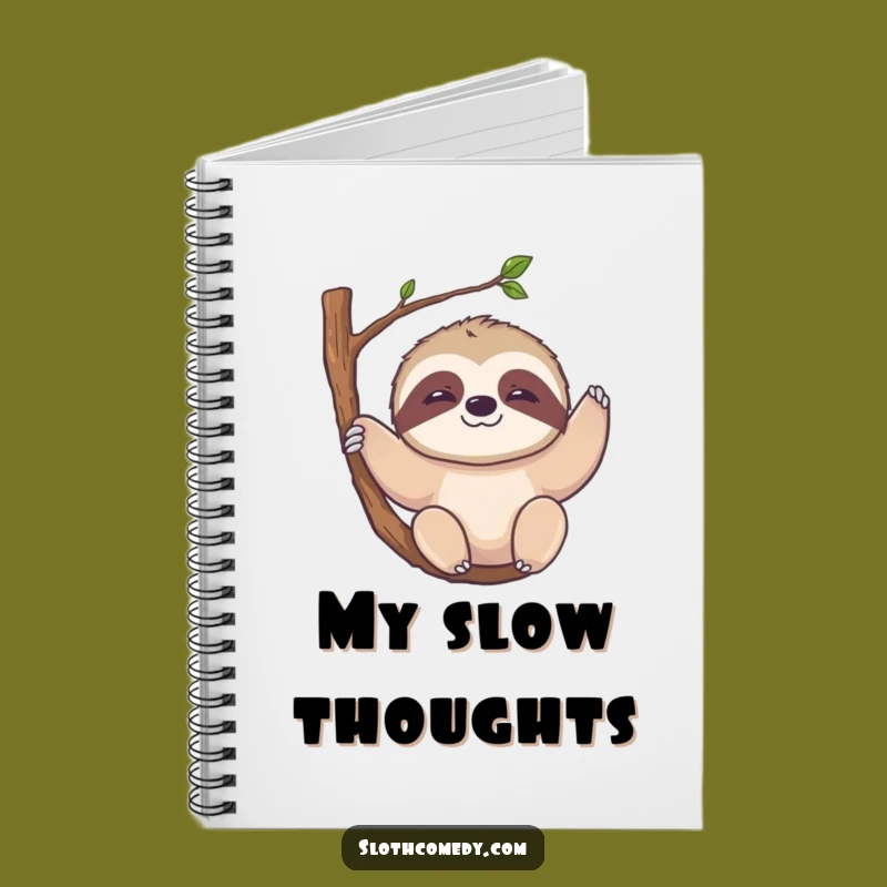 Funny Kawaii Sloth Notebook - Slow Smile Journal, Perfect Relaxed Funny Gift