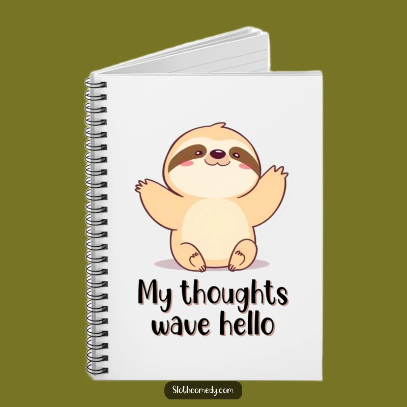 Funny Kawaii Sloth Notebook - Slow Wave Gentle Greeting Journal